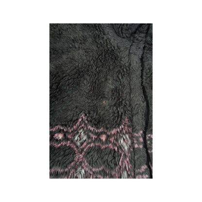 Vintage Fleece Jacket Retro Pattern Brown/Pink Ladies Medium