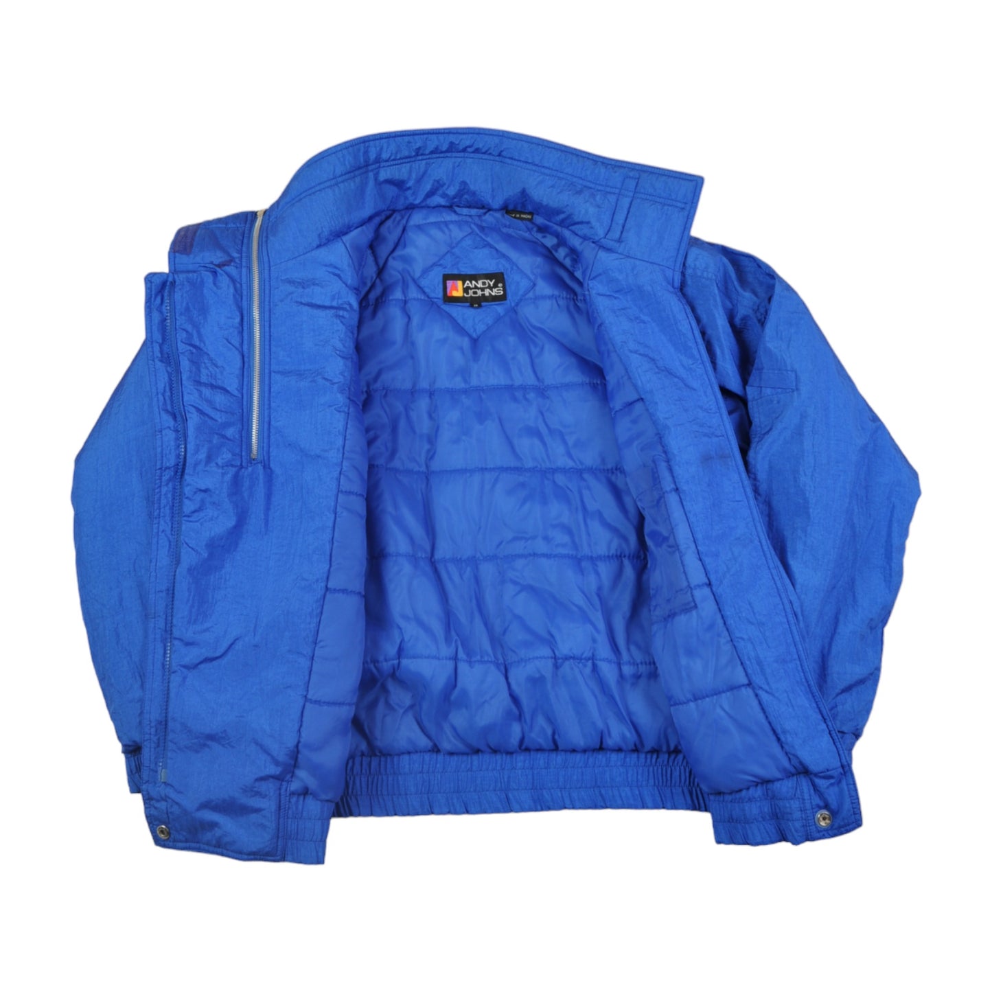 Vintage Ski 1/4 Zip Jacket 80s Style Blue Medium