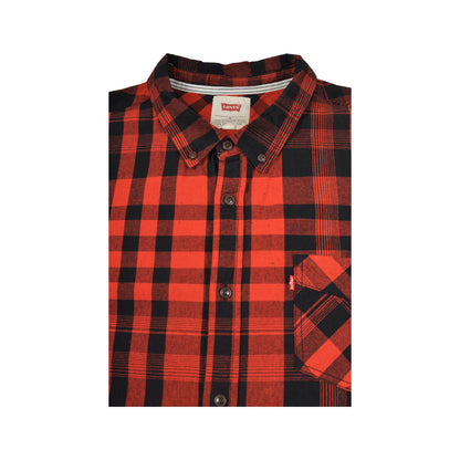 Vintage Levi's Checked Shirt Short Sleeved Red/Black Large