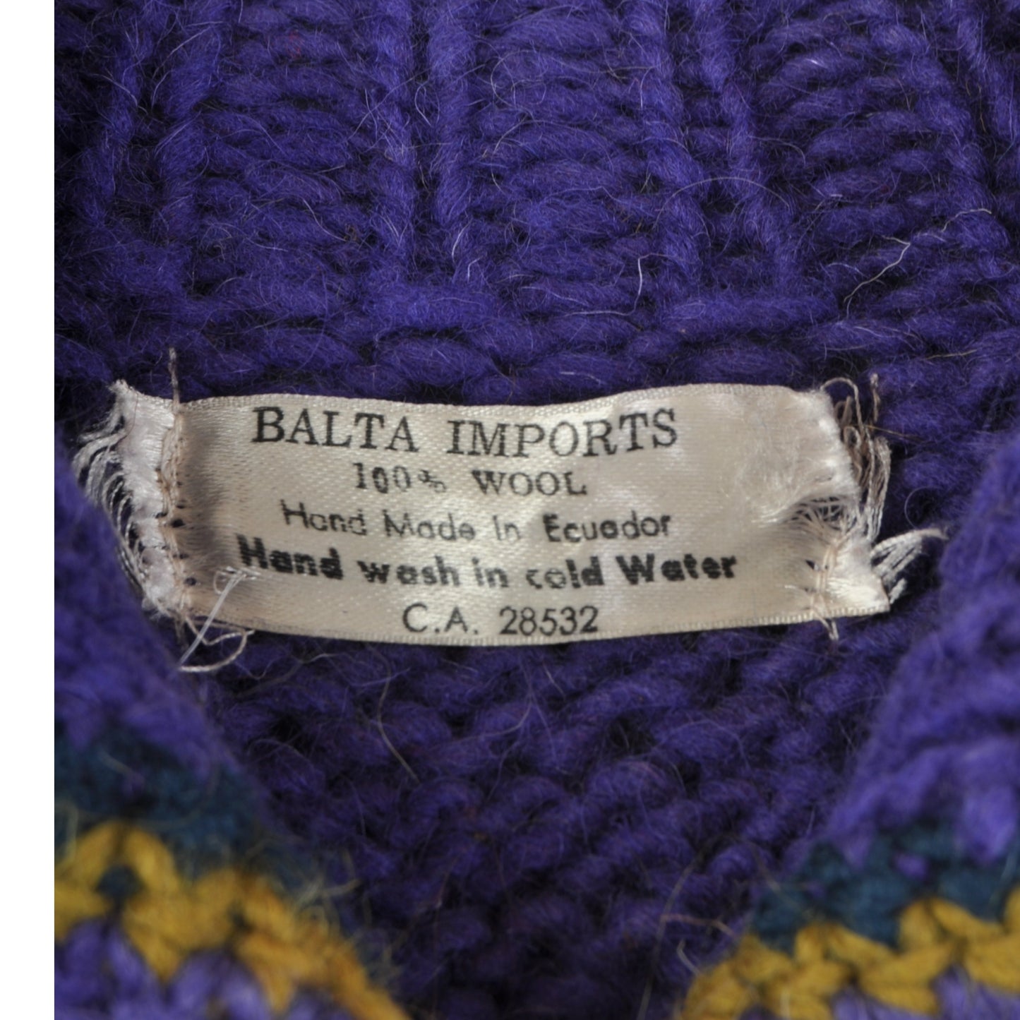Vintage Knitwear Sweater Scandi Pattern Purple Ladies Large