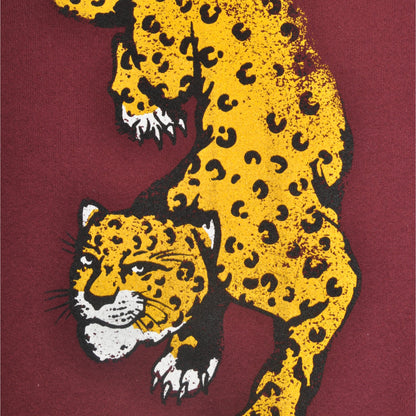 Leopard Printed Sweatshirt Burgundy