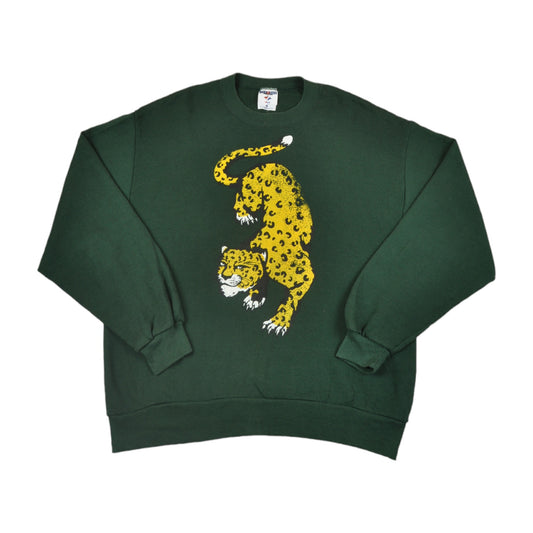 Leopard Printed Sweatshirt Dark Green