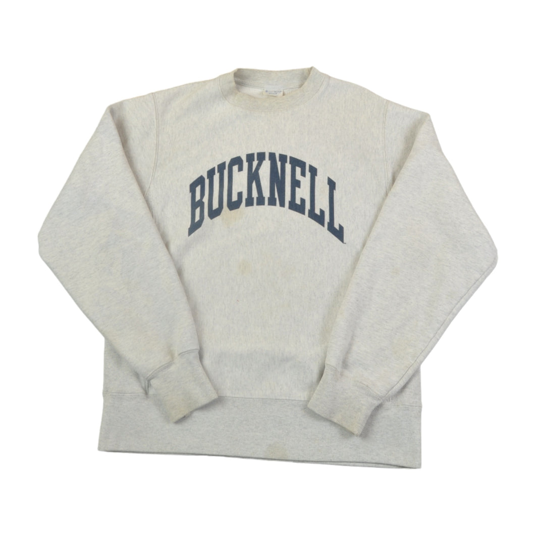 Vintage Champion Bucknell Reverse Weave Sweatshirt Grey Medium