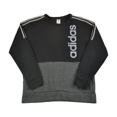 Vintage Adidas Crew Neck Sweatshirt Grey/Black Large