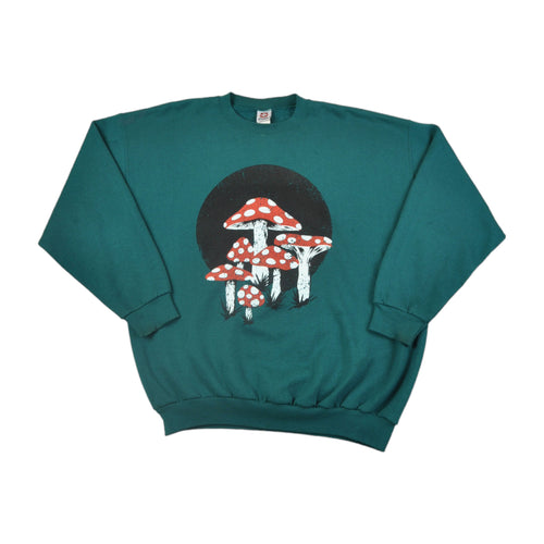 Mushroom Toadstool Printed Sweatshirt Green