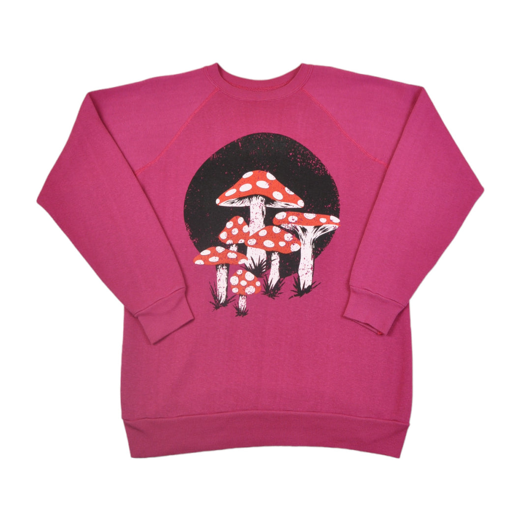 Mushroom Toadstool Printed Sweatshirt Pink