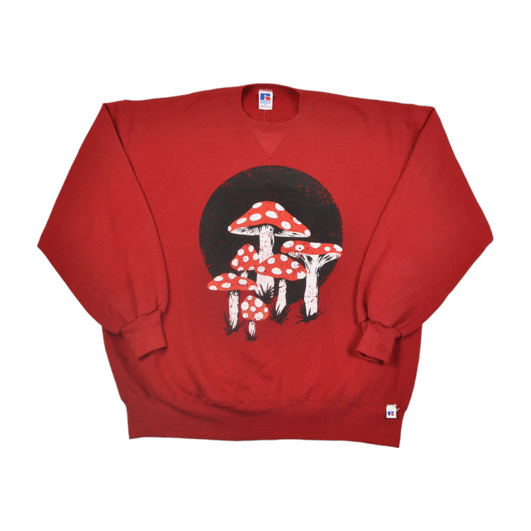 Mushroom Toadstool Printed Sweatshirt Red