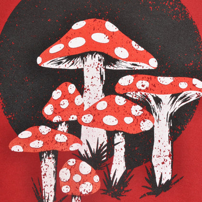 Mushroom Toadstool Printed Sweatshirt Red