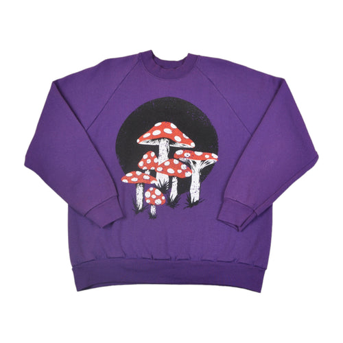 Mushroom Toadstool Printed Sweatshirt Purple