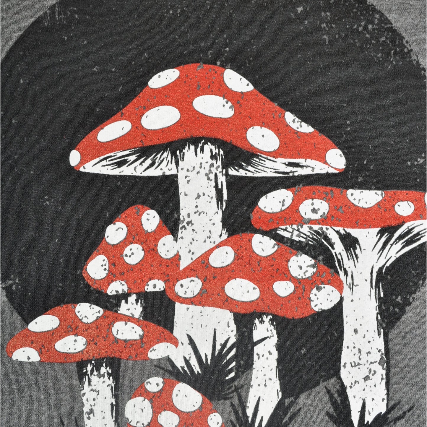 Mushroom Toadstool Printed Sweatshirt Dark Grey