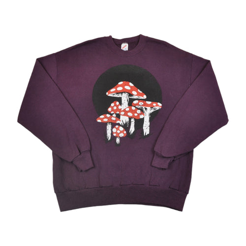 Mushroom Toadstool Printed Sweatshirt Plum