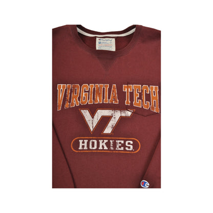 Vintage Champion Virginia State Hokies Crew Neck Sweatshirt Burgundy Ladies Medium