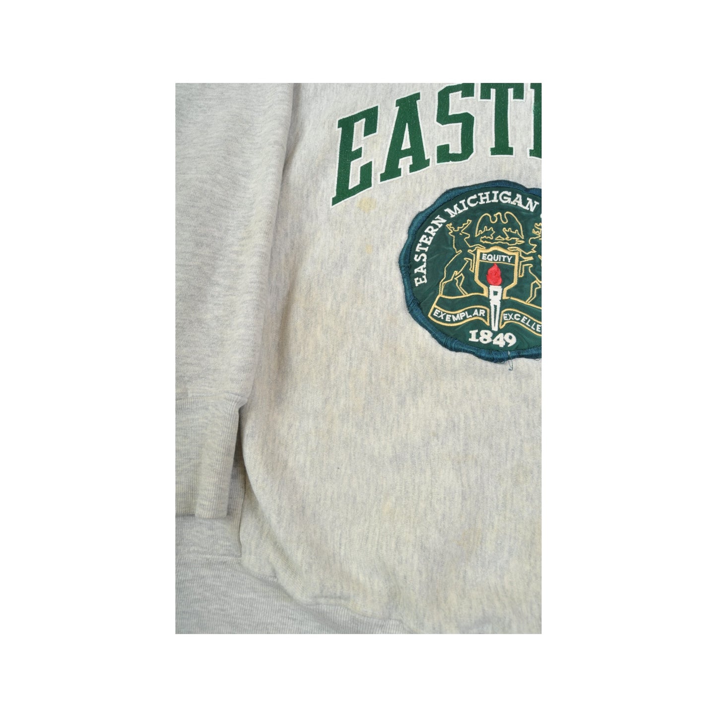 Vintage Eastern Michigan University Reverse Weave Sweatshirt Grey Small