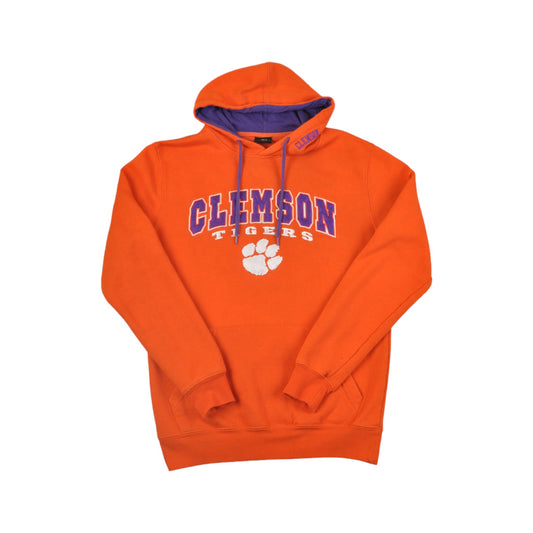 Vintage Clemson Tigers Varsity Hoodie Sweatshirt Orange Small
