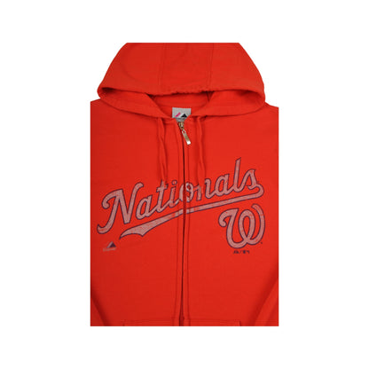 Vintage Washington Nationals Hoodie Sweatshirt Red Ladies Medium