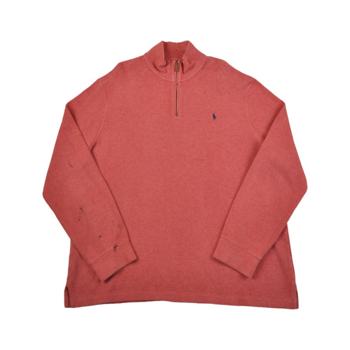 Vintage POLO Ralph Lauren 1/4 Zip Pullover Sweater Red XXL