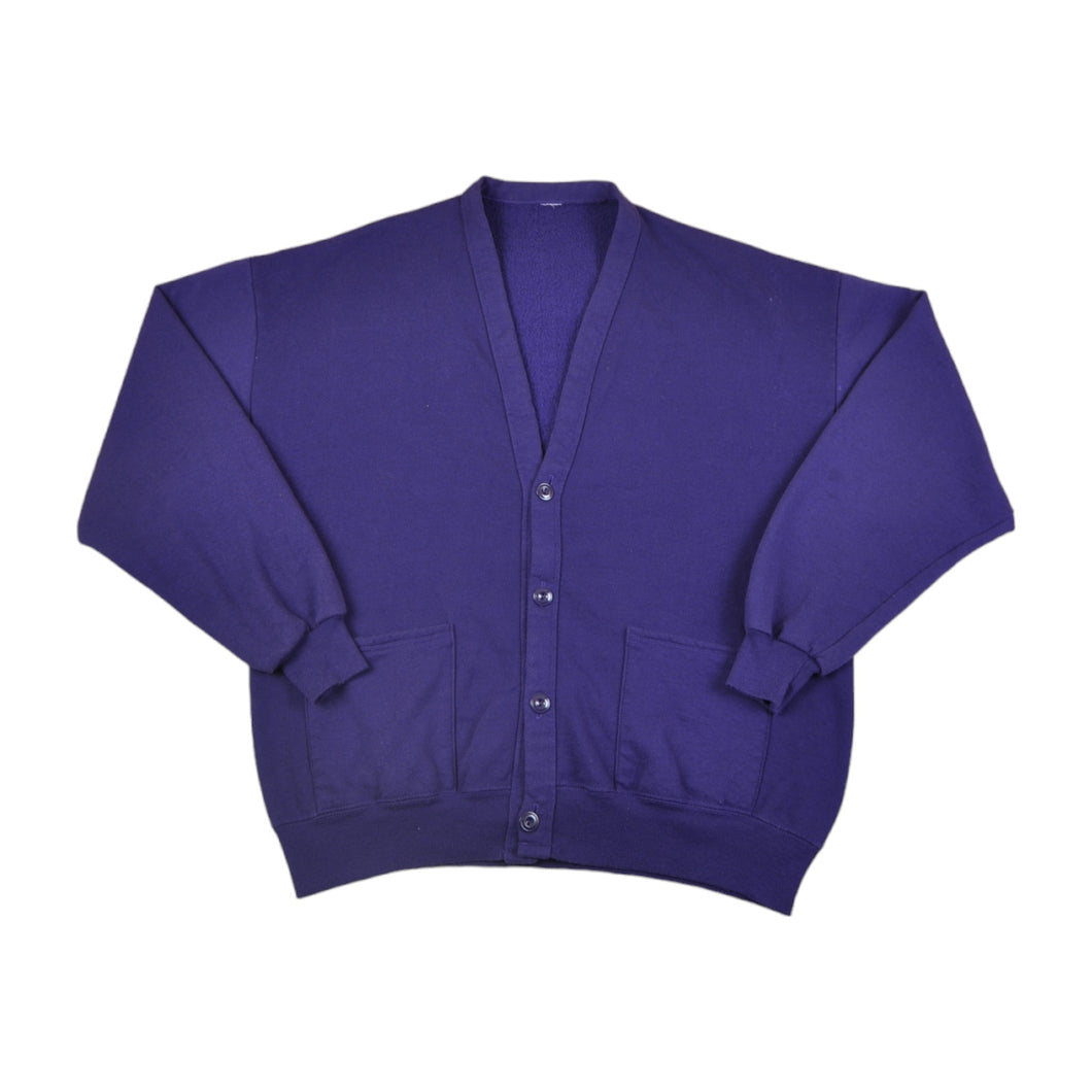 Vintage Cardigan Sweatshirt Purple XL