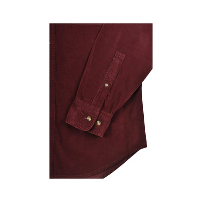 Vintage Corduroy Shirt Long Sleeved Burgundy Small