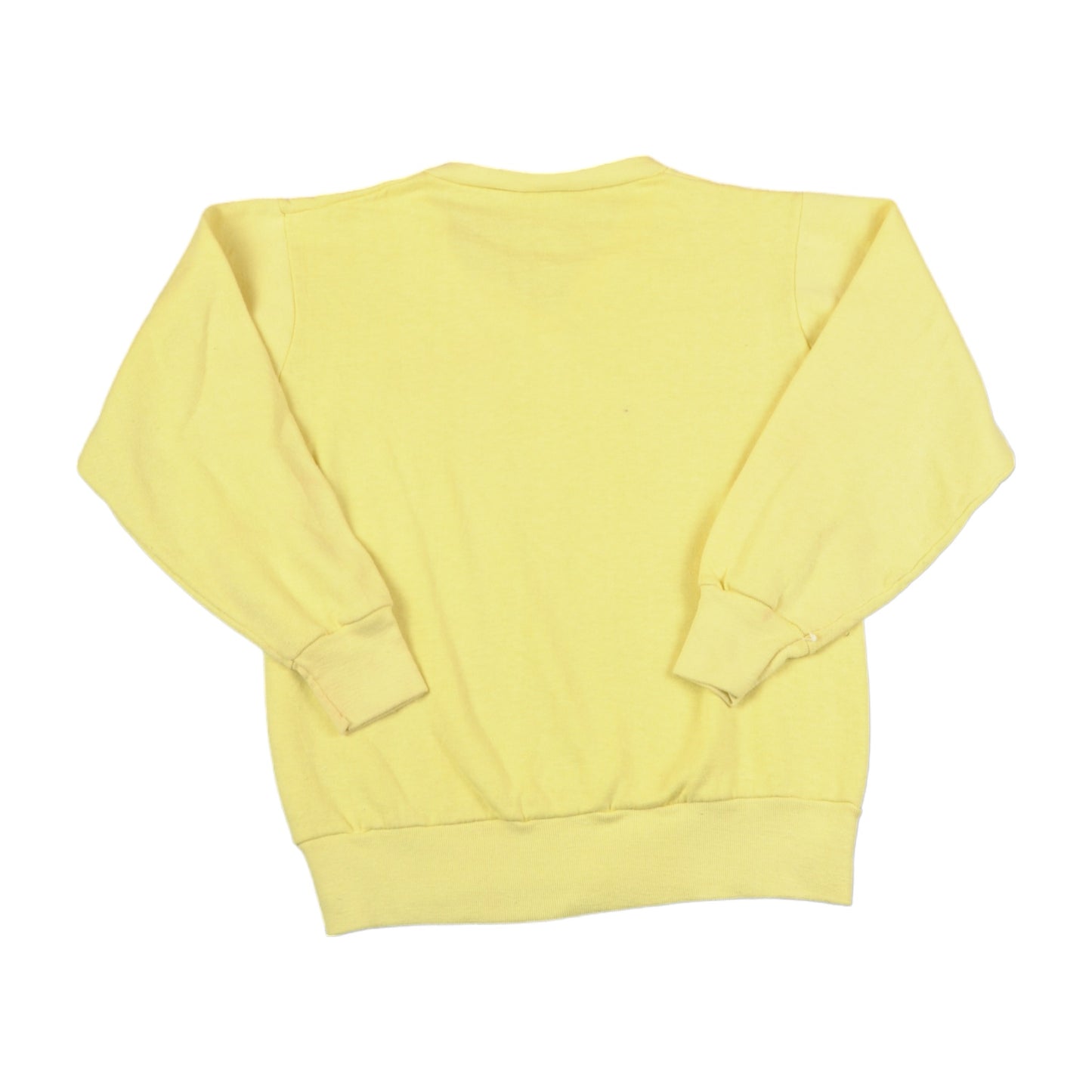 Vintage 80s V-Neck Sweatshirt Yellow Ladies Medium