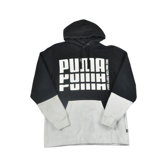 Vintage Puma Hoodie Sweatshirt Black/White Small