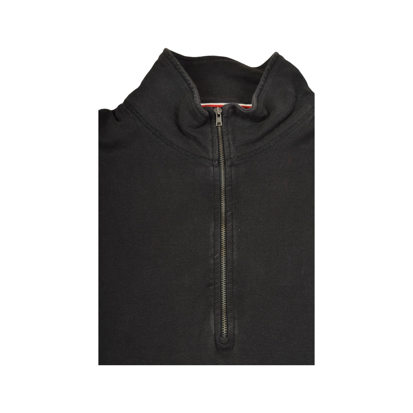 Vintage Tommy Hilfiger Jean 1/4 Zip Sweatshirt Black XXL