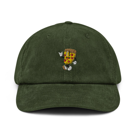 Corduroy Cap Pizza Face Green One Size