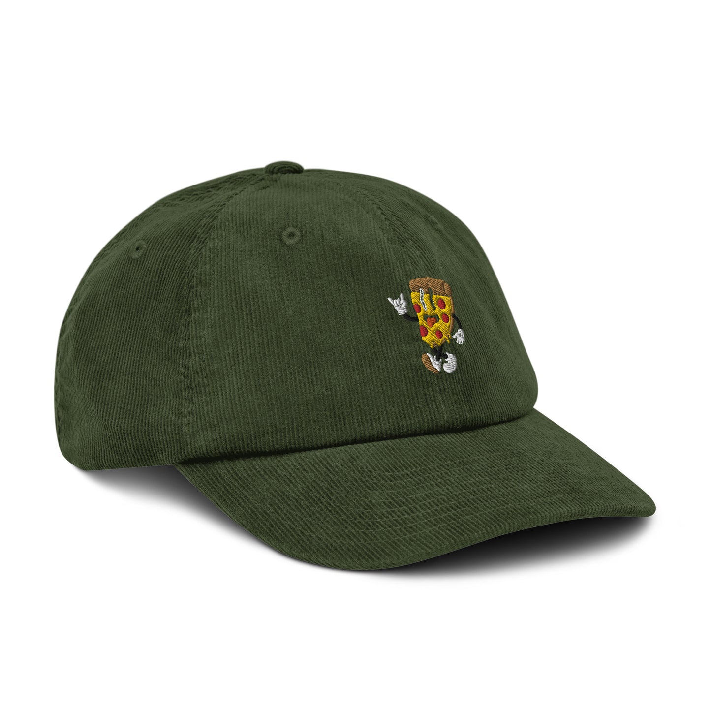 Corduroy Cap Pizza Face Green One Size