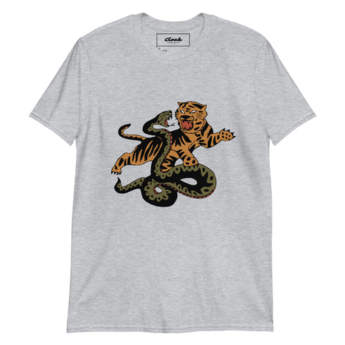 Snake & Tiger Printed T-Shirt Grey (S-XXXL)