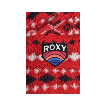 Vintage Roxy Fleece Jacket Retro Pattern Red Ladies Medium