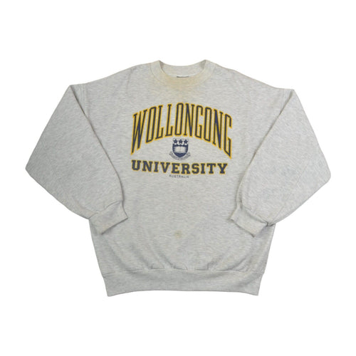 Vintage Wollongong University Australia Sweatshirt Grey Small