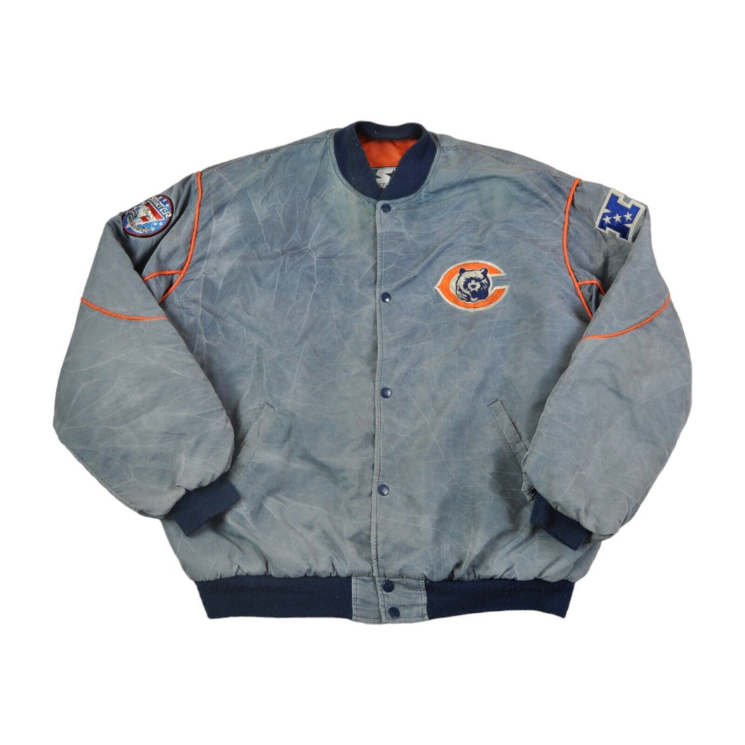 Vintage NFL Starter Chicago Bears Varsity Jacket Grey XL