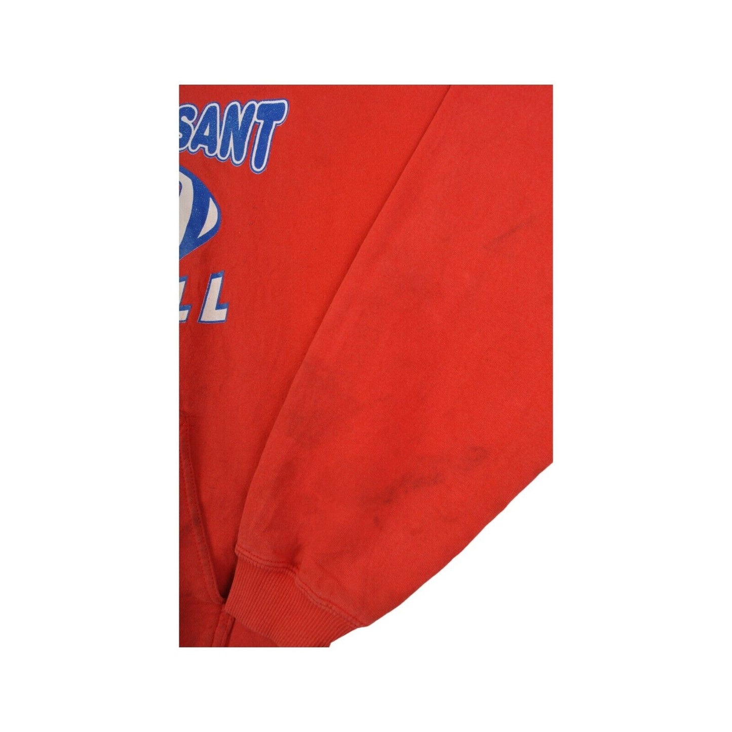 Vintage Mt. Pleasant Viking Football Hoodie Sweatshirt Red Large