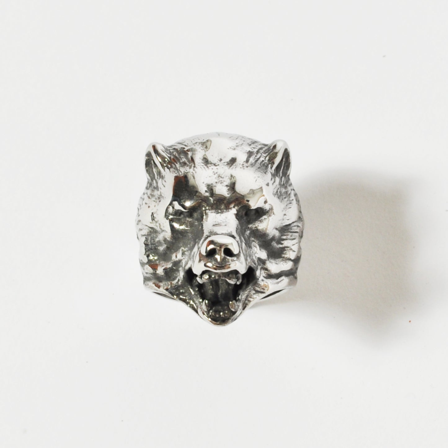Bear Head Ring Silver