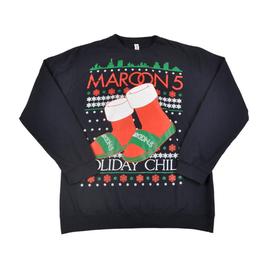 Vintage Christmas Sweatshirt Maroon 5 Holiday Chill Navy XXL