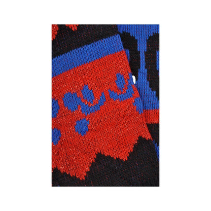 Vintage Knitted Jumper Retro Pattern Red/Blue Ladies Medium