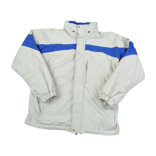 Vintage Ski Jacket Retro Block Colour Grey/Blue Large